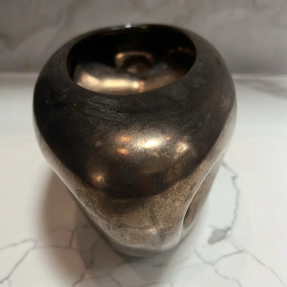 Vintage Haeger Bronze Glazed Abstract Modern Vase